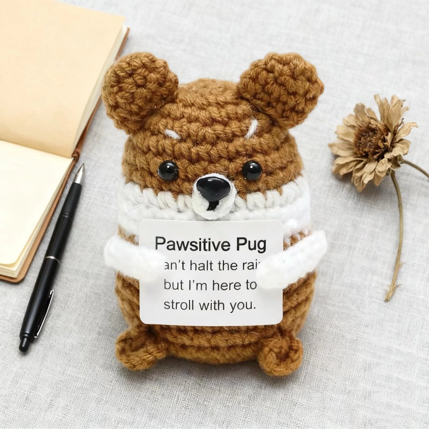 Crochet Pawsitive Pug Plush Toy