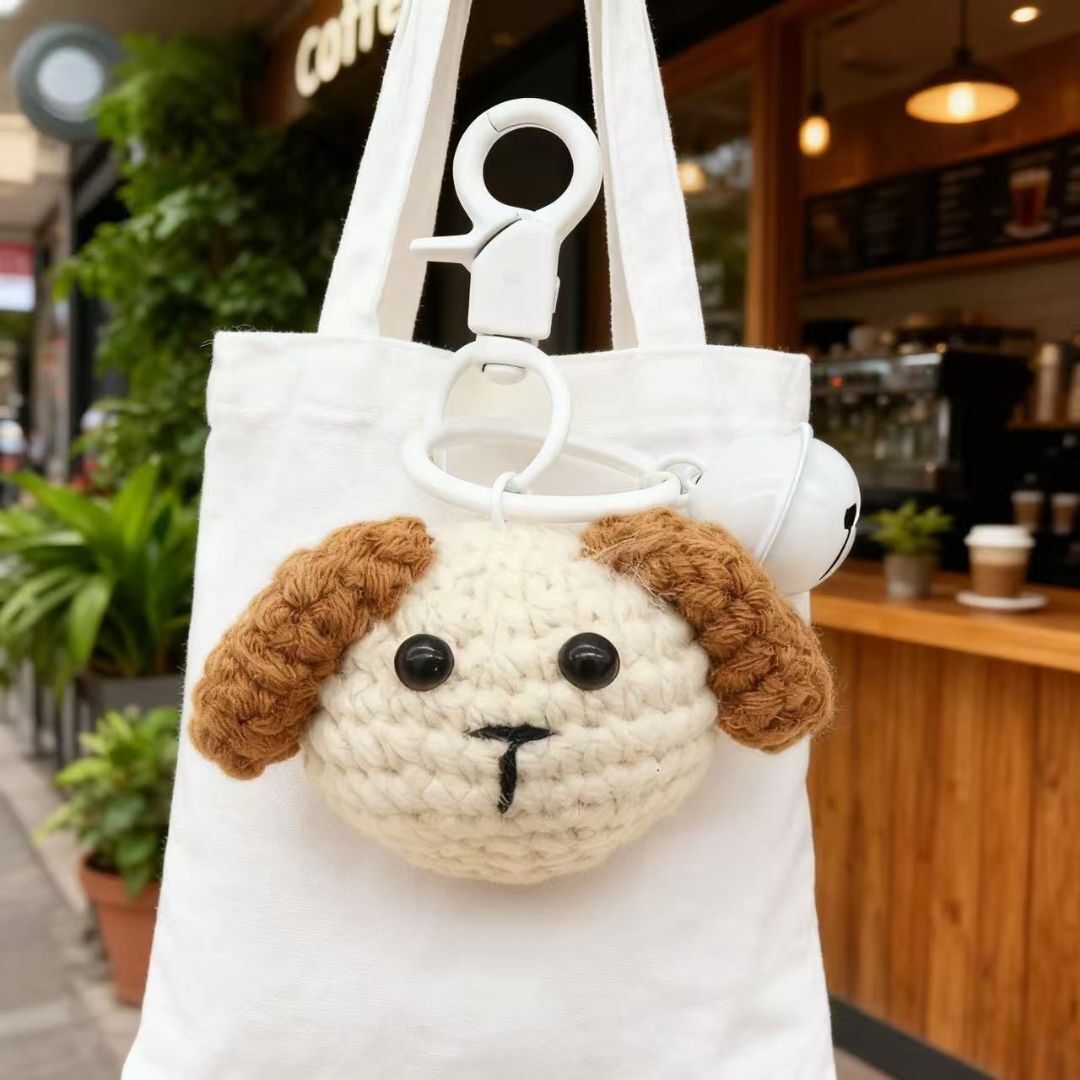 Crochet Dog Bear Whale Keychain Set