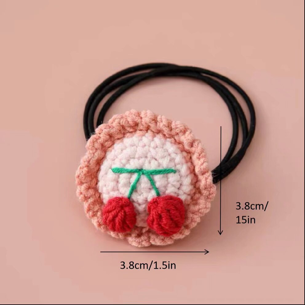 Crochet Cherry Hair Tie