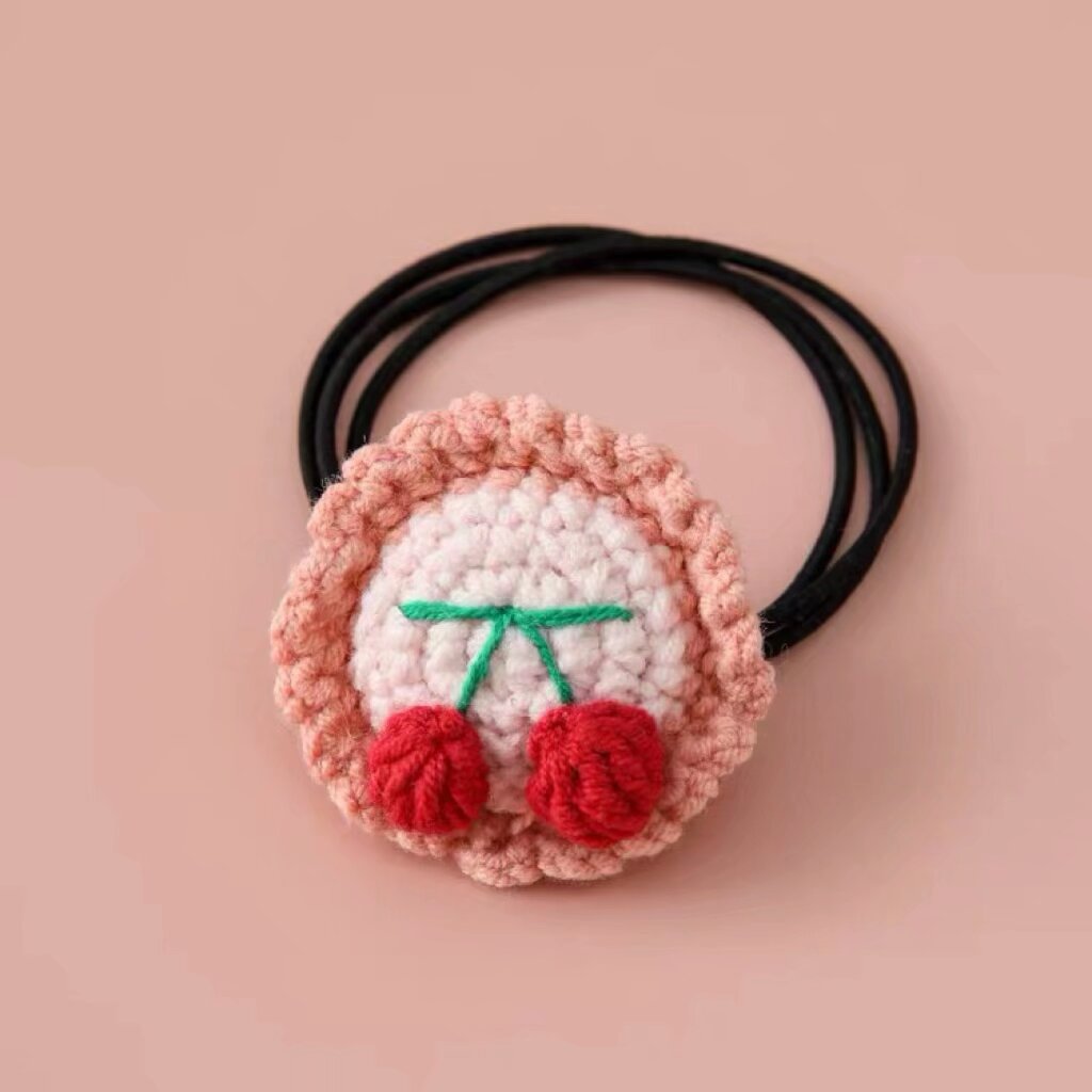Crochet Cherry Hair Tie