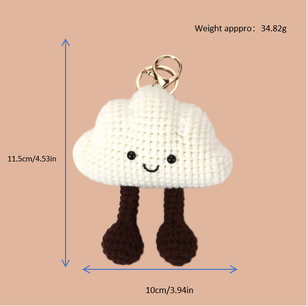 Crochet Cloud Keychain Plush Kit