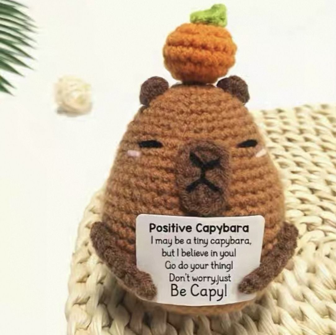 Positive Capybara Crochet Plush