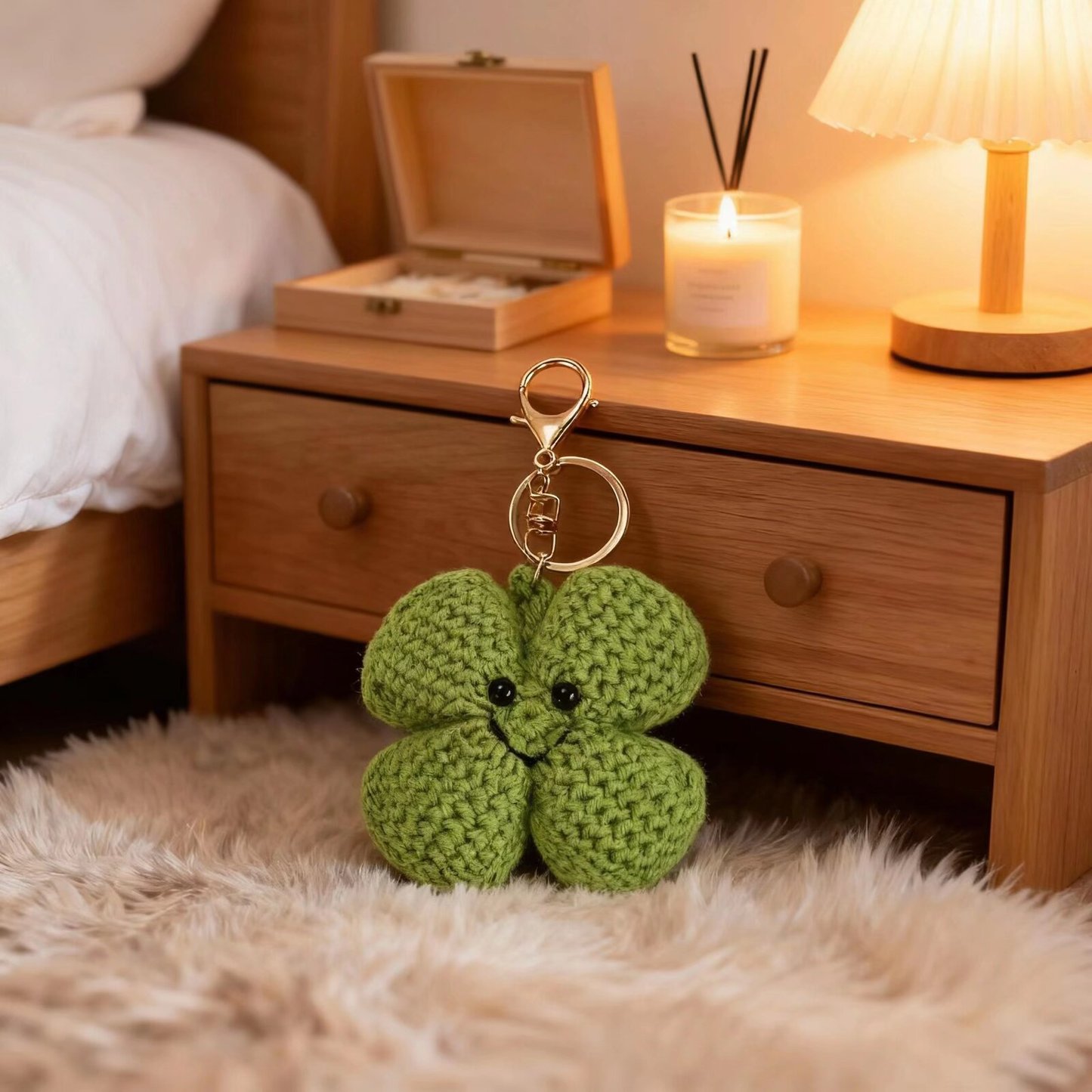 Crochet Four Leaf Clover Keychain Kit