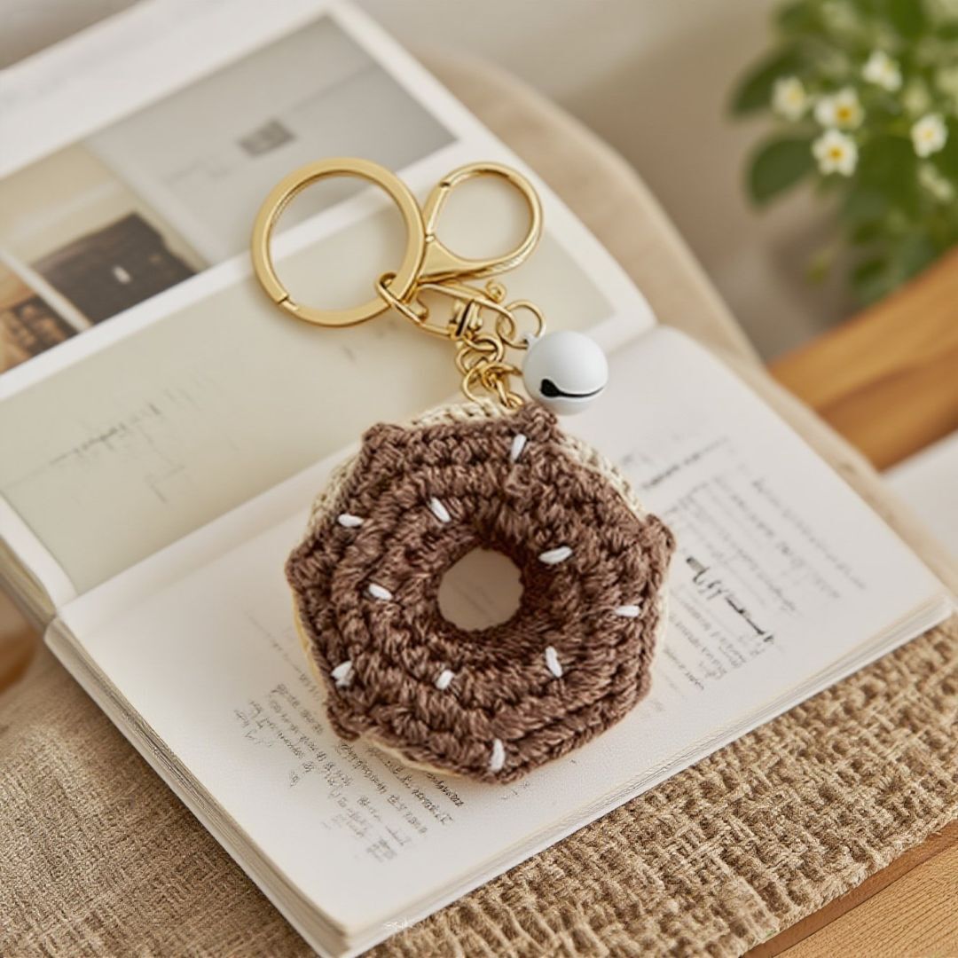 Crochet Chocolate Donut Pendant DIY Kit