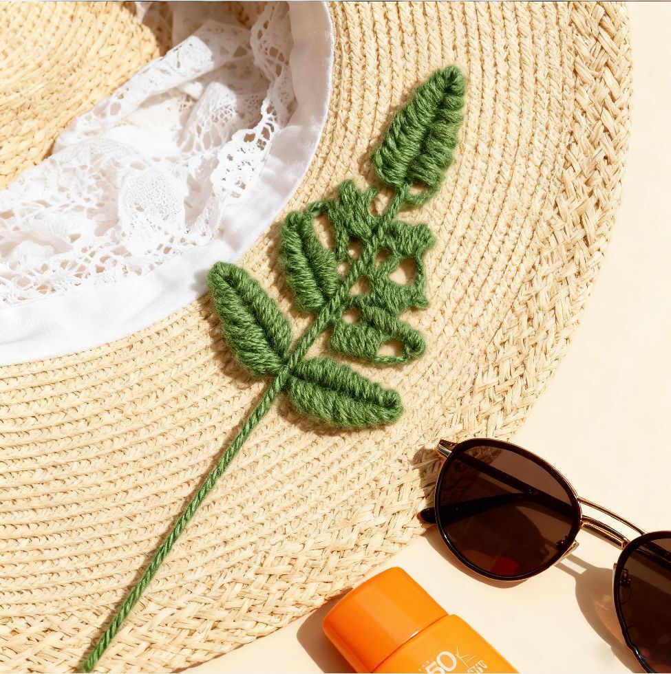 Crochet Green Leaf Ornament DIY Kit