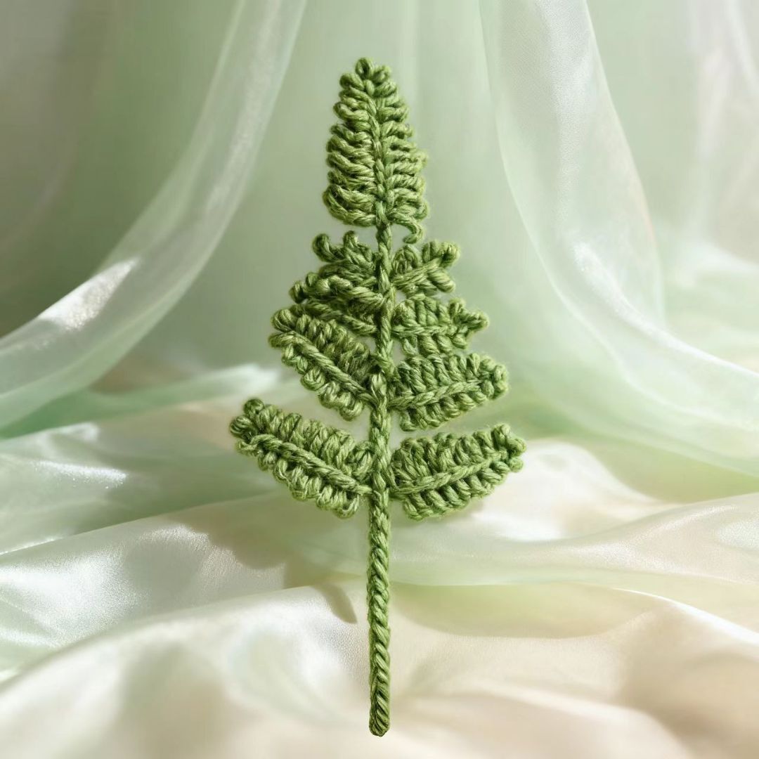 Crochet Green Leaf Ornament DIY Kit