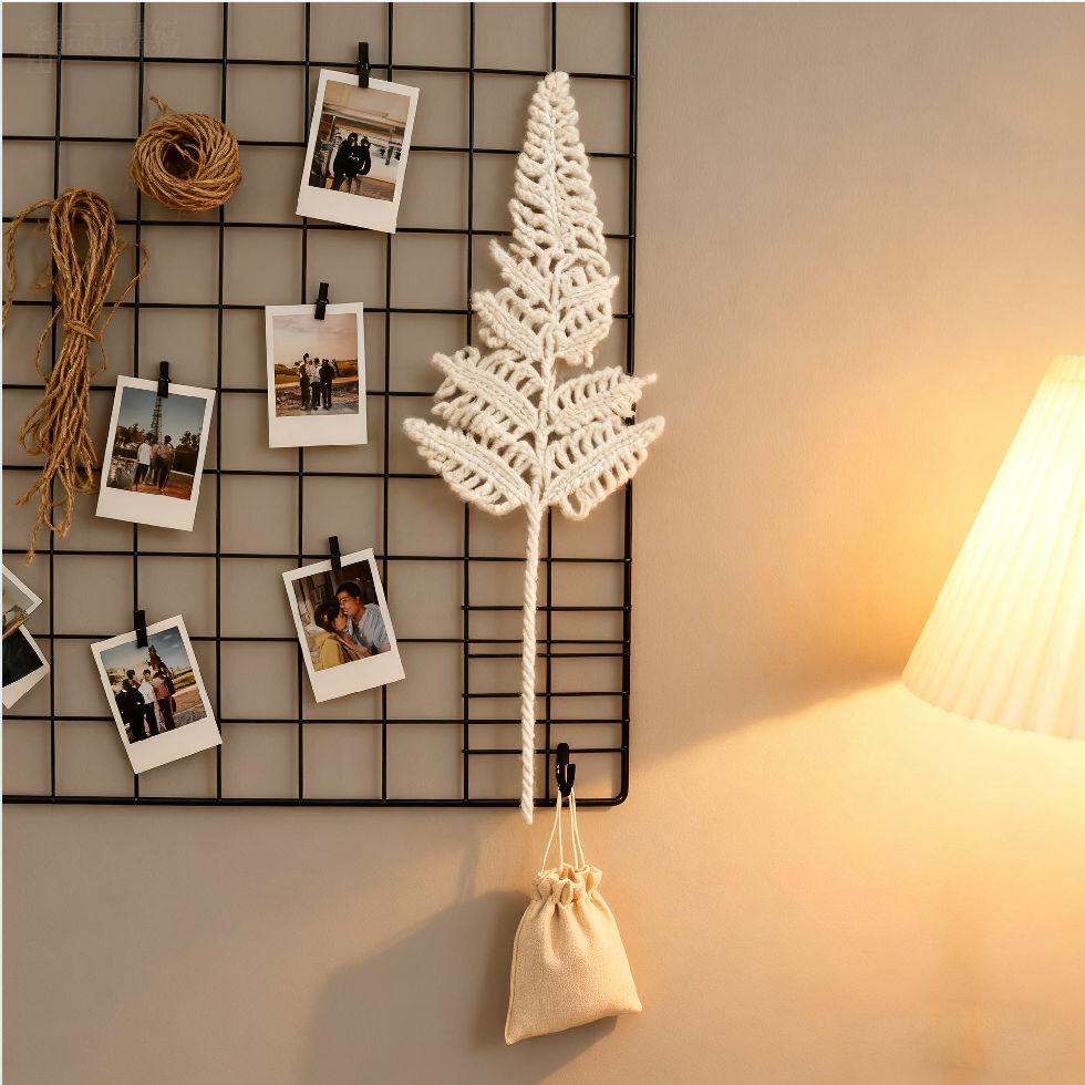 Crochet White Fern Stem Decor