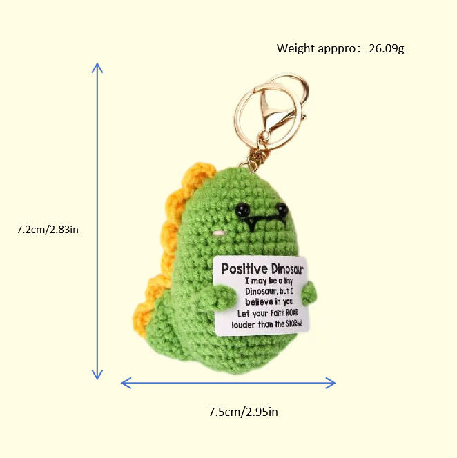 Crochet Positive Dinosaur Keychain Kit