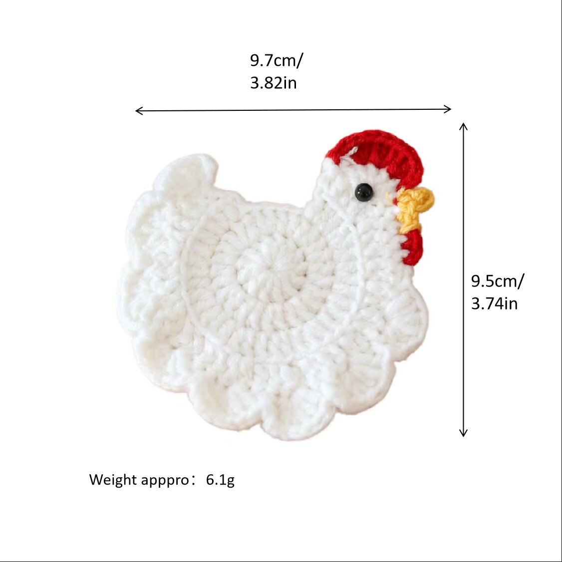 Crochet Chicken Coaster Handmade Cup Mat