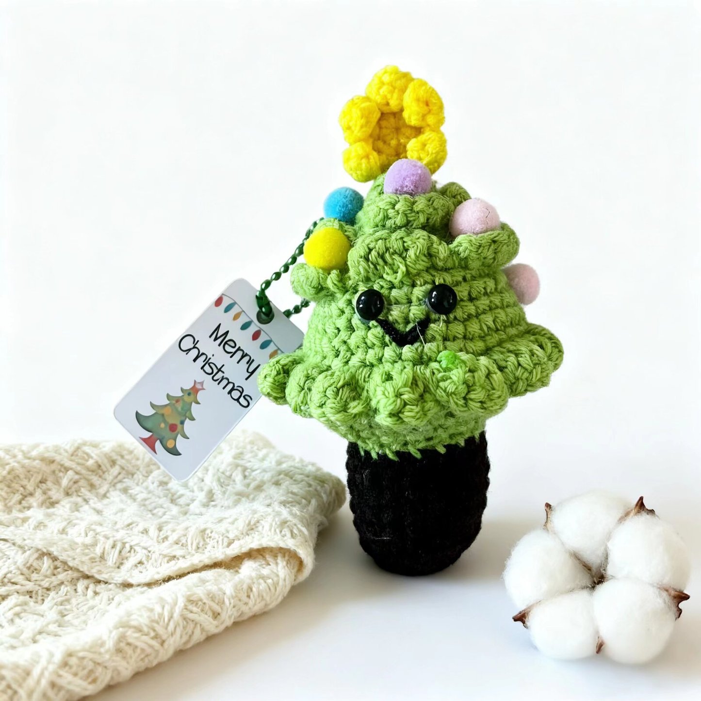 Crochet Christmas Tree Cactus Ornament