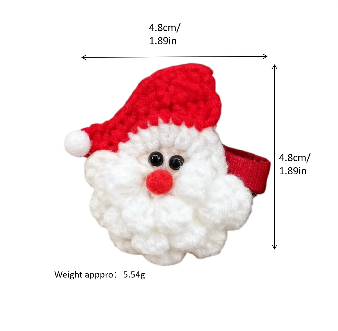 Christmas Santa Crochet Hair Clip