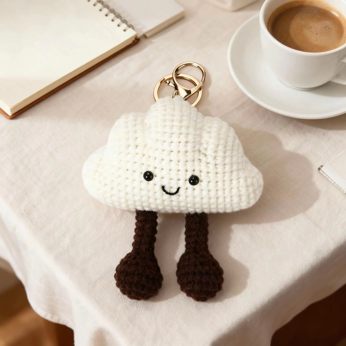 Crochet Cloud Keychain Plush Kit