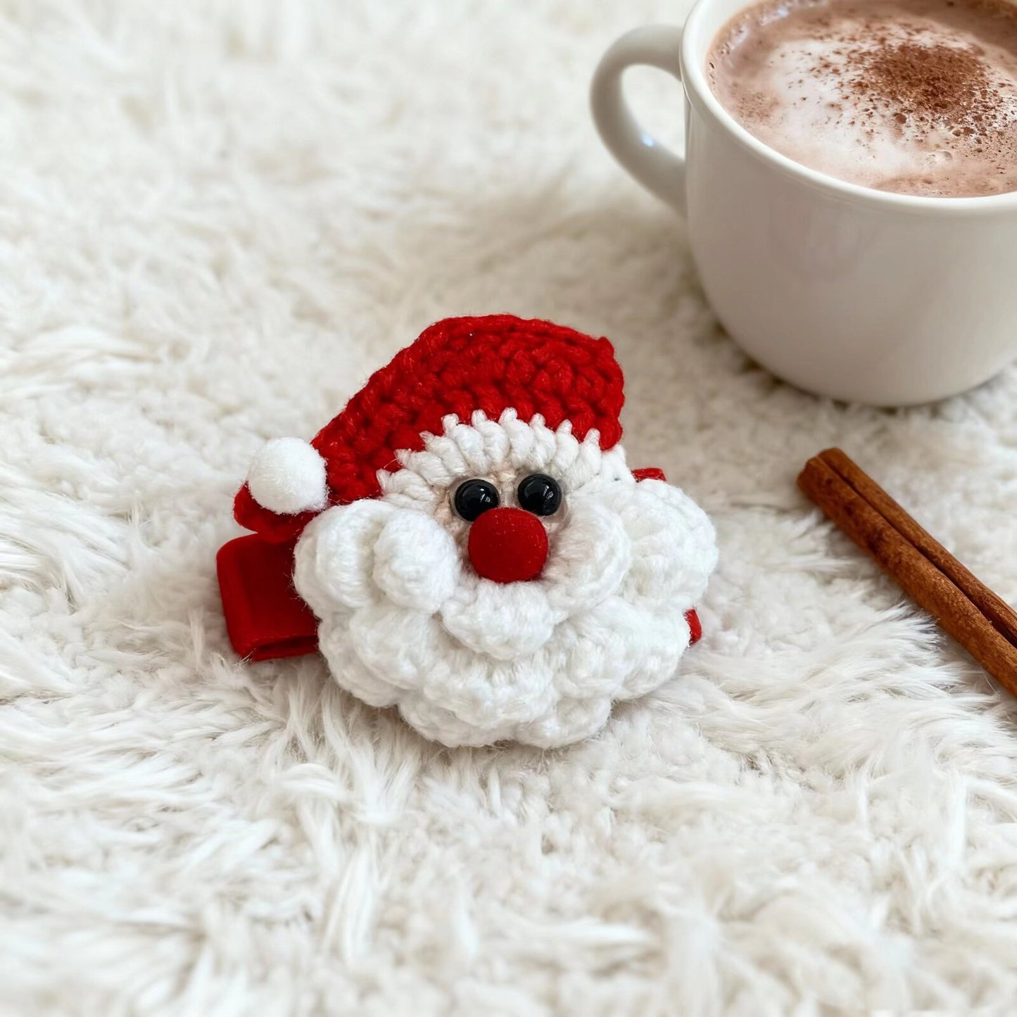 Christmas Santa Crochet Hair Clip