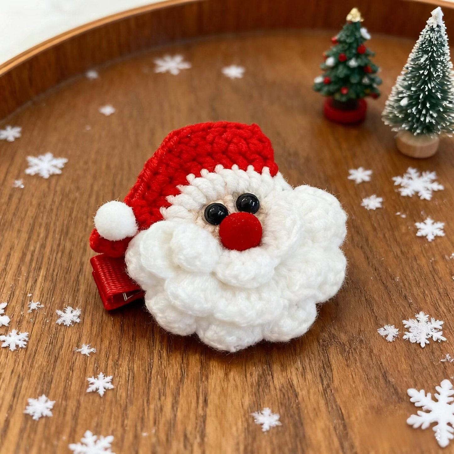Christmas Santa Crochet Hair Clip