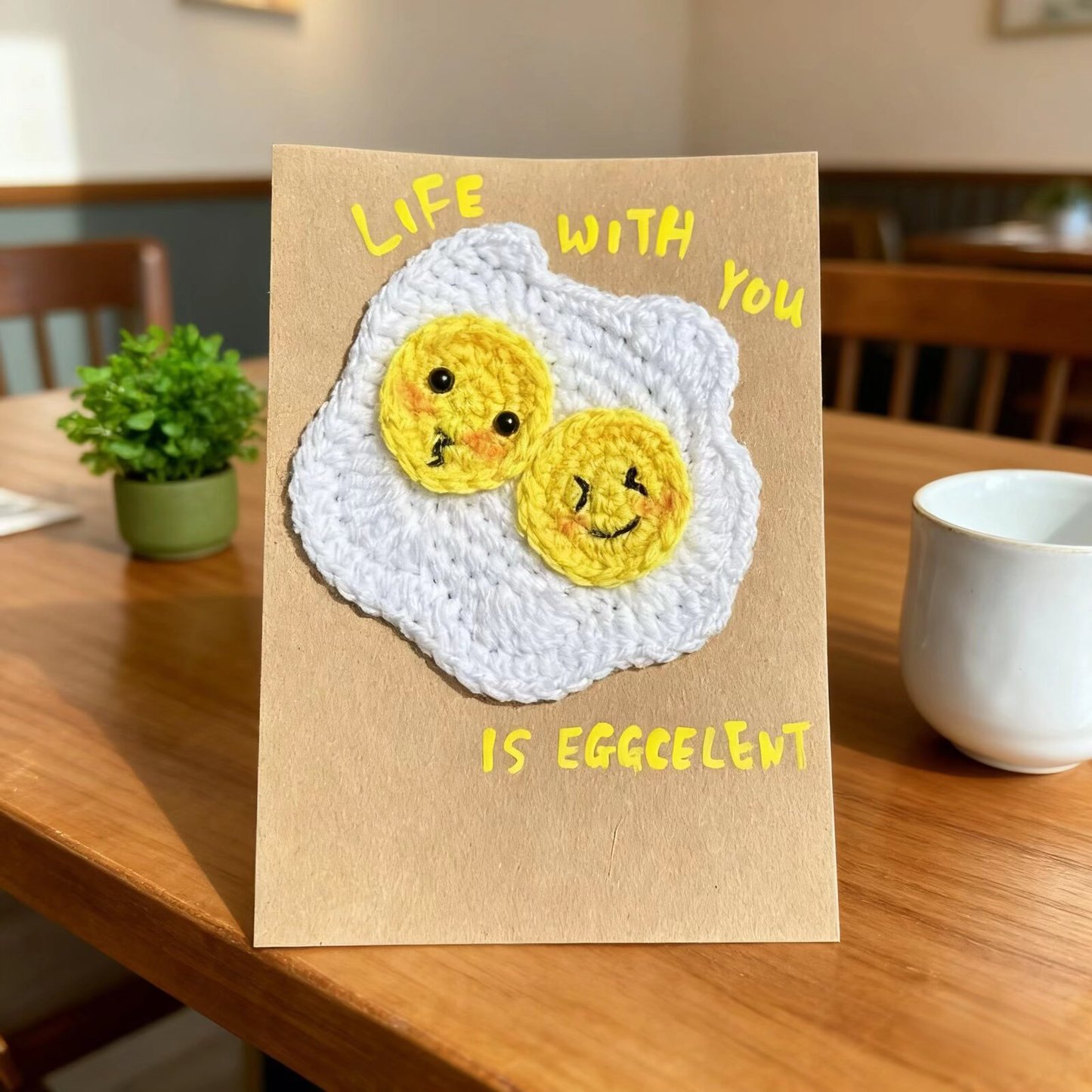 Crochet Fried Egg Doll Card DIY Kit