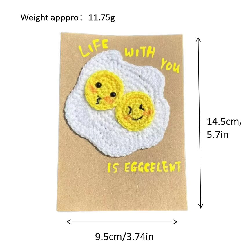 Crochet Fried Egg Doll Card DIY Kit