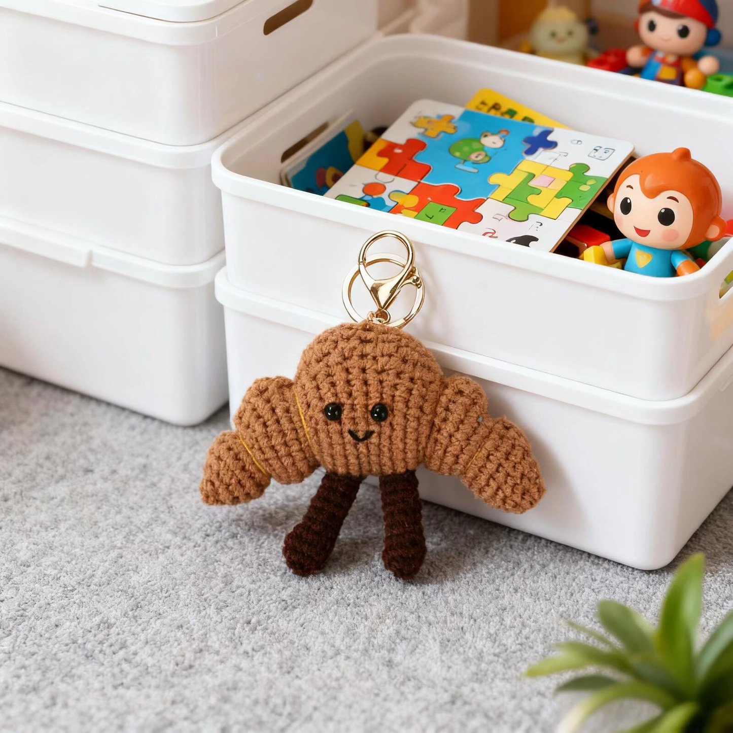 Crochet Croissant Keychain Doll Kit