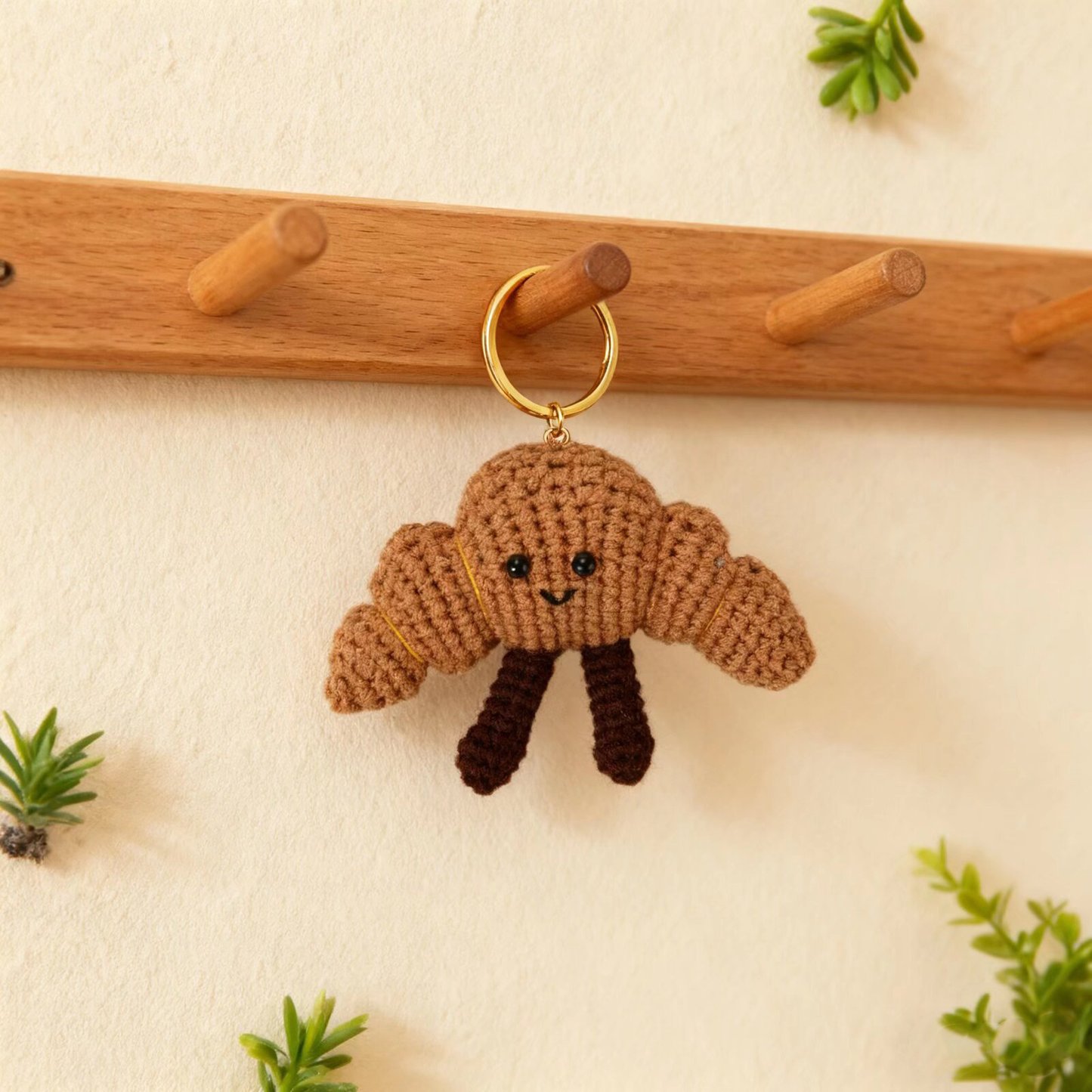 Crochet Croissant Keychain Doll Kit