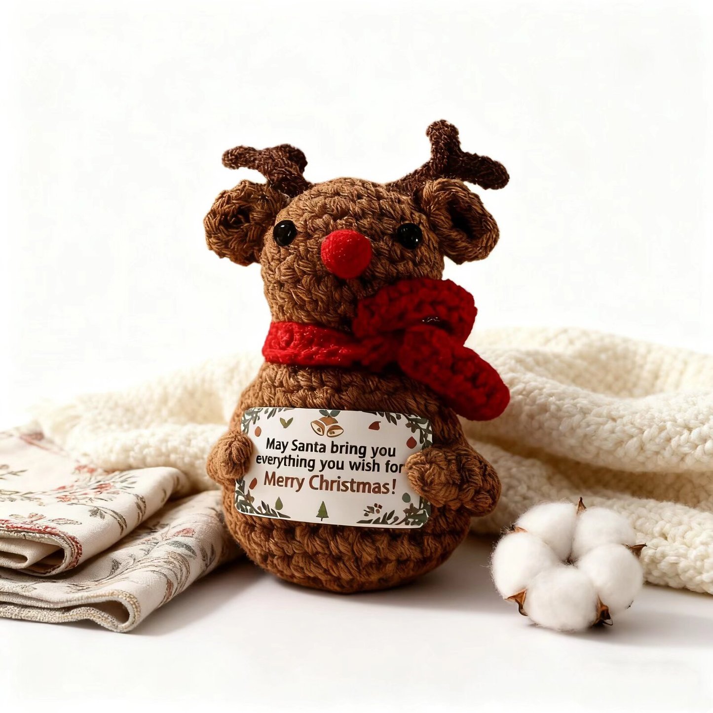 Crochet Christmas Moose Doll Keychain