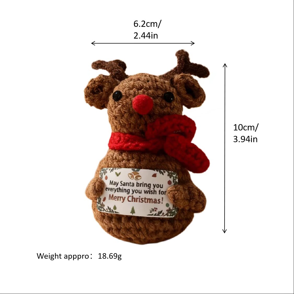 Crochet Christmas Moose Doll Keychain