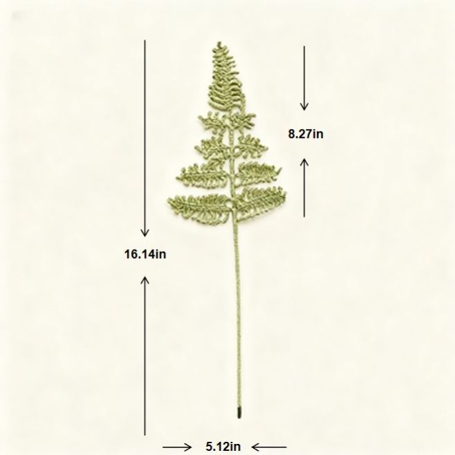 Crochet Green Fern Stem Decor