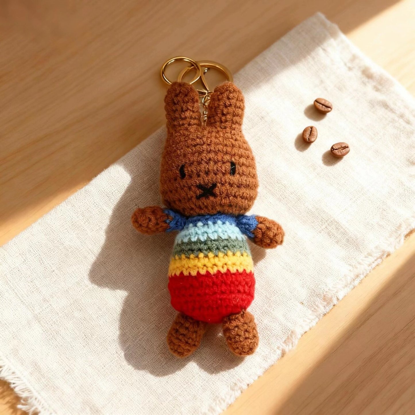 Crochet Rainbow Bunny Keychain Kit