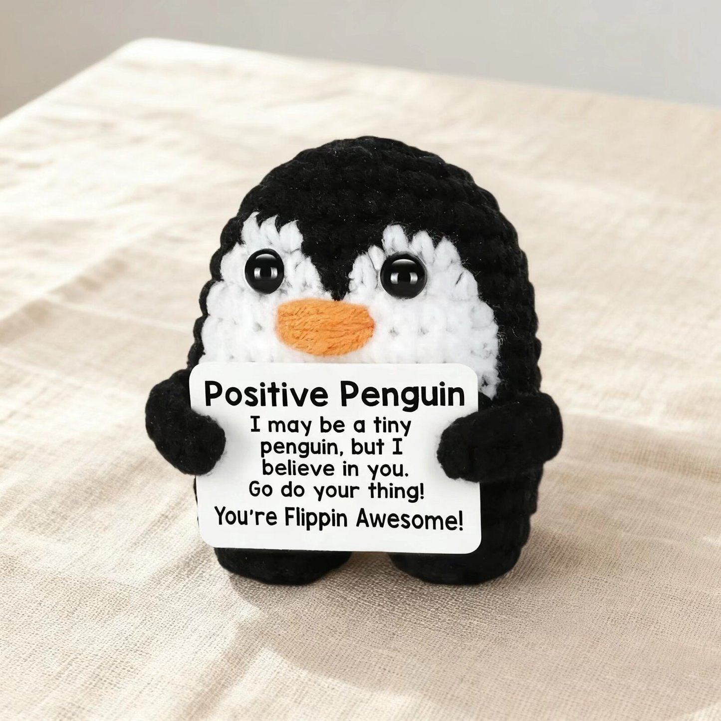 Positive Penguin Crochet Plush