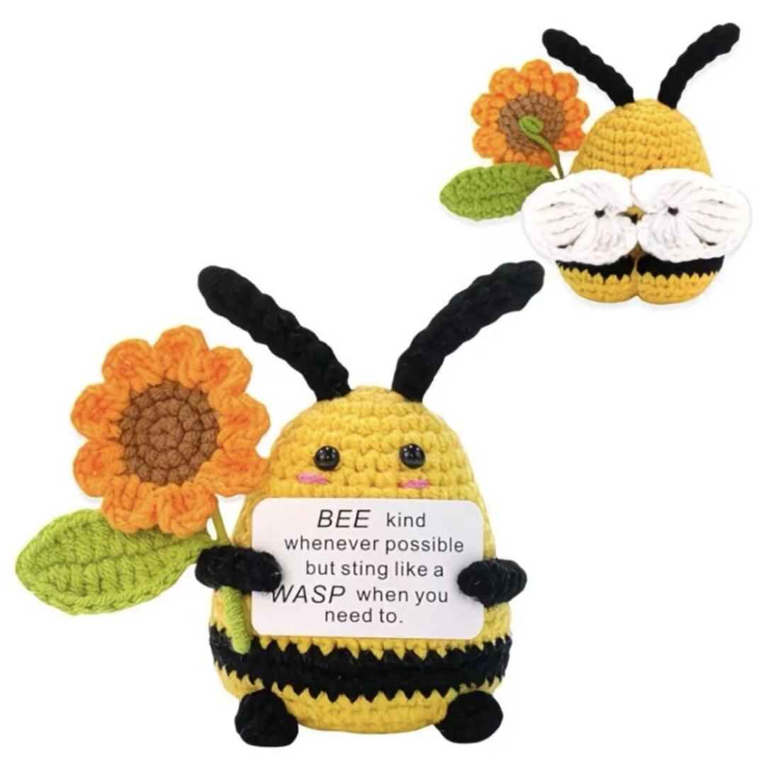 Bee Kind Crochet Plush Decor