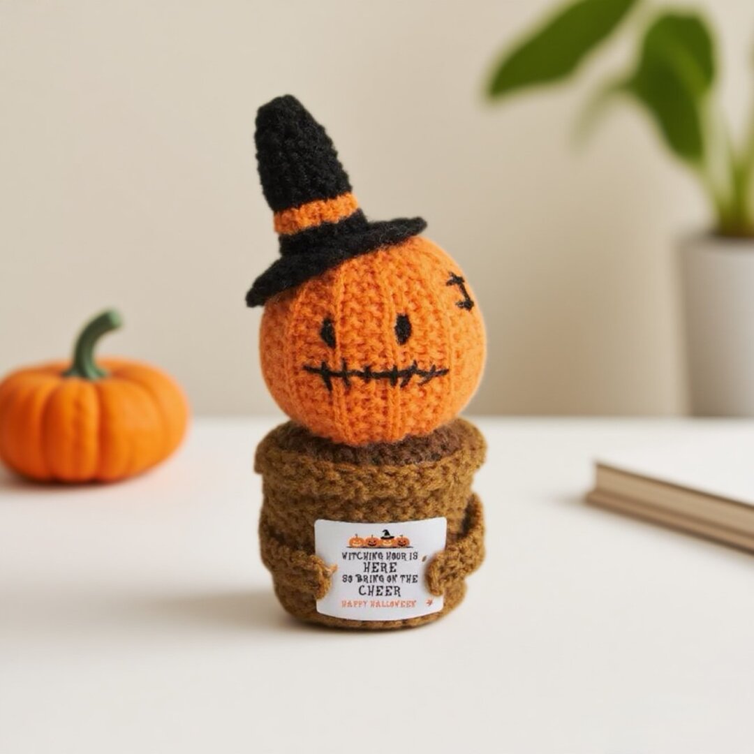 Crochet Halloween Pumpkin Doll Ornament
