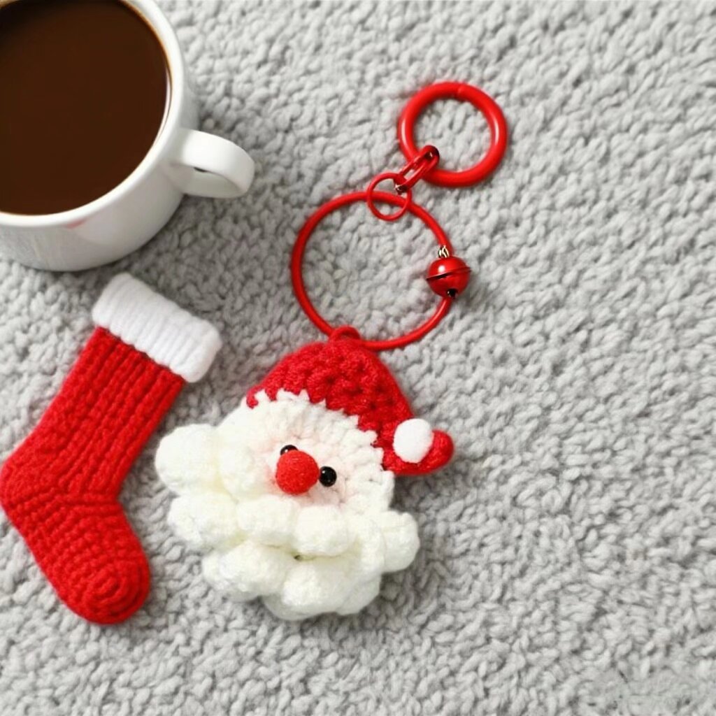 Christmas Santa Crochet Keychain