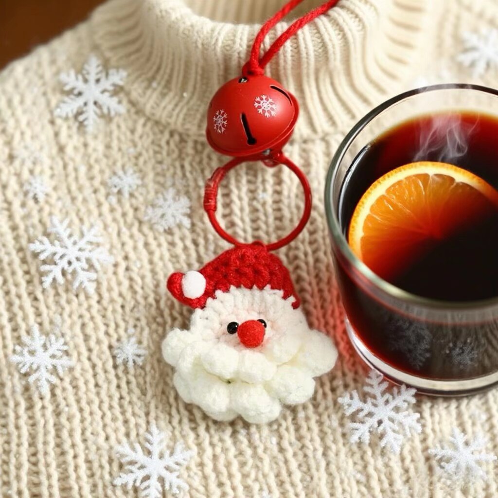 Christmas Santa Crochet Keychain