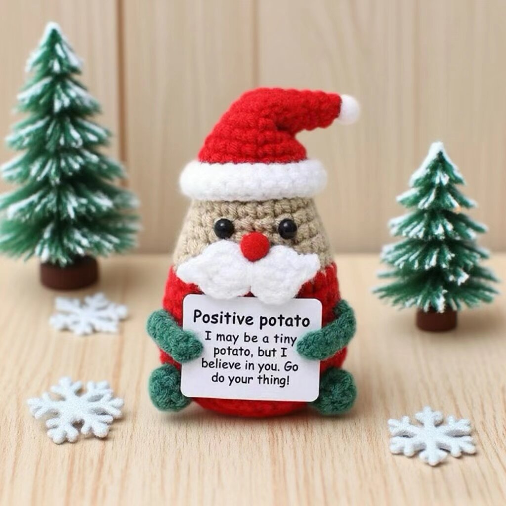 Positive Cat Crochet Plush Decor