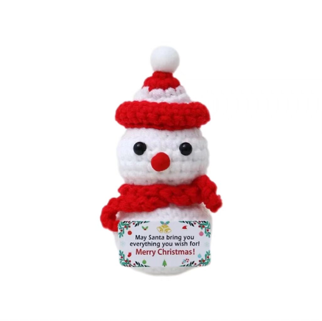 Crochet Snowman Doll Keychain Handmade