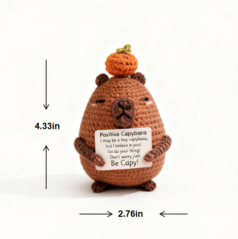 Positive Capybara Crochet Plush