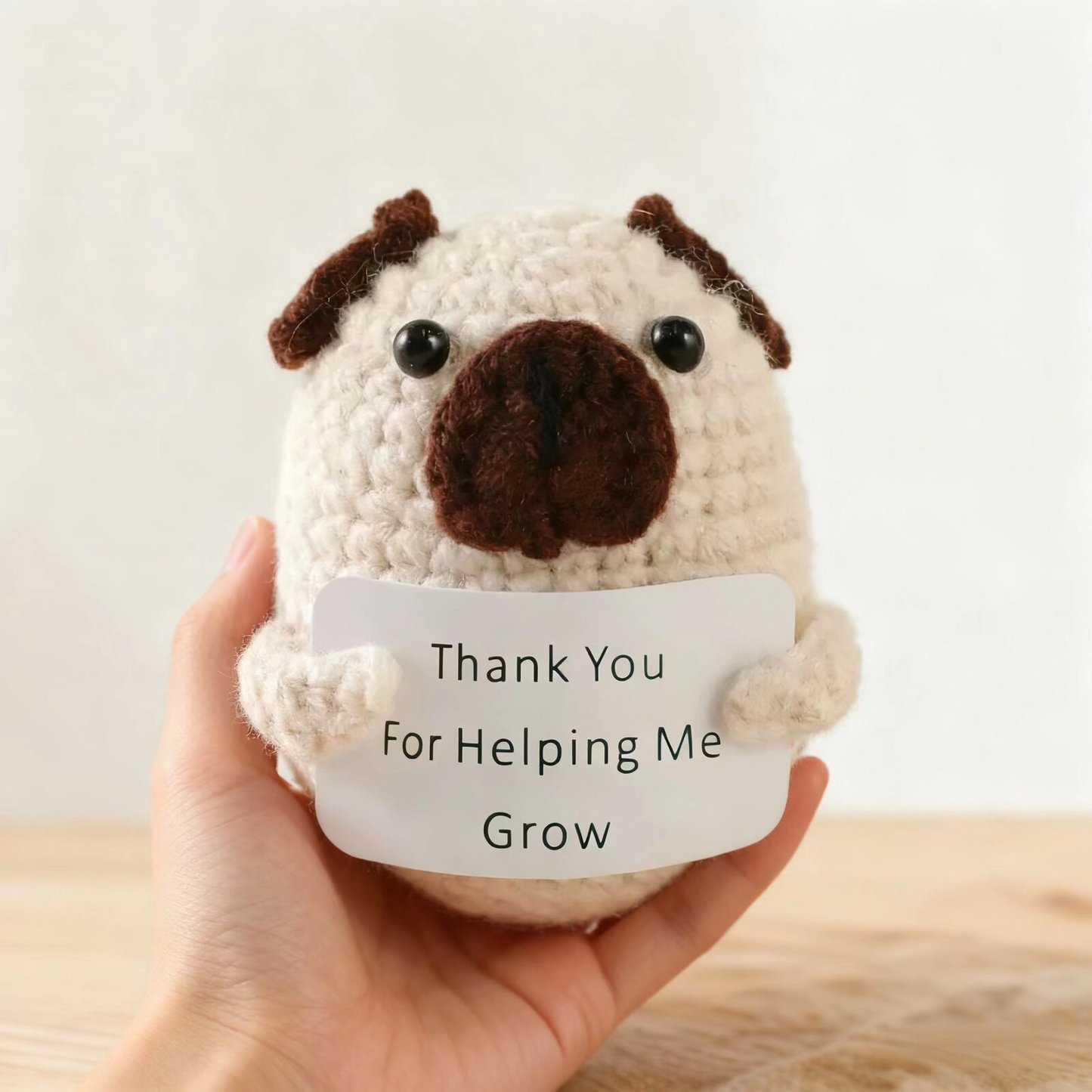 Crochet Pug Plush Thank You Gift