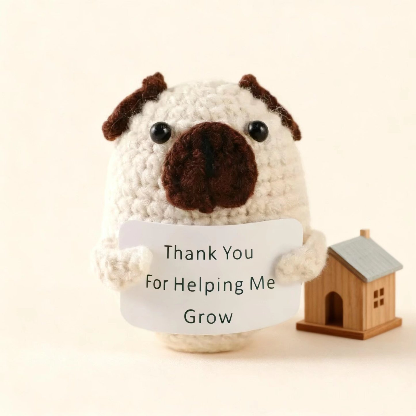 Crochet Pug Plush Thank You Gift