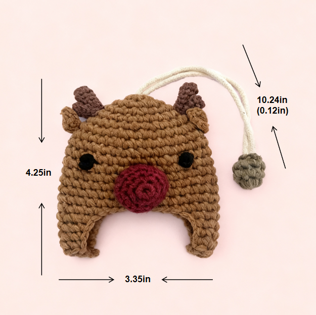 Crochet Reindeer Keychain Christmas Charm