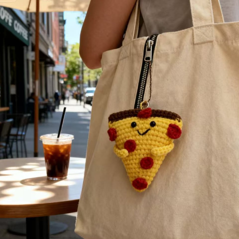 Crochet Pizza Plush Affirmation Toy