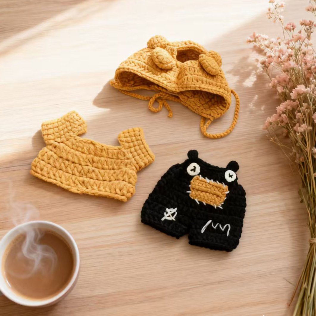 Crochet Bear Doll Clothes Set