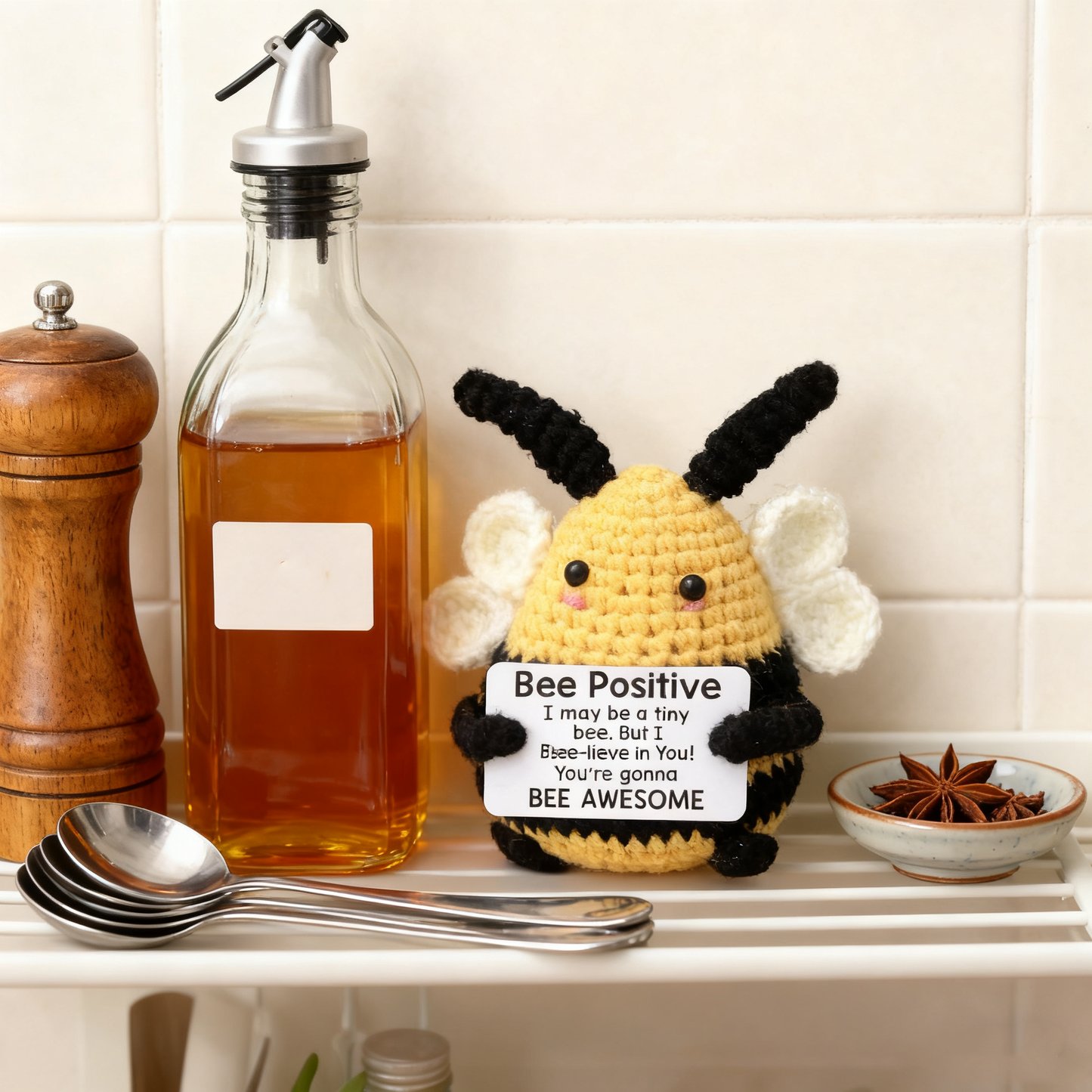 Bee Positive Crochet Plush