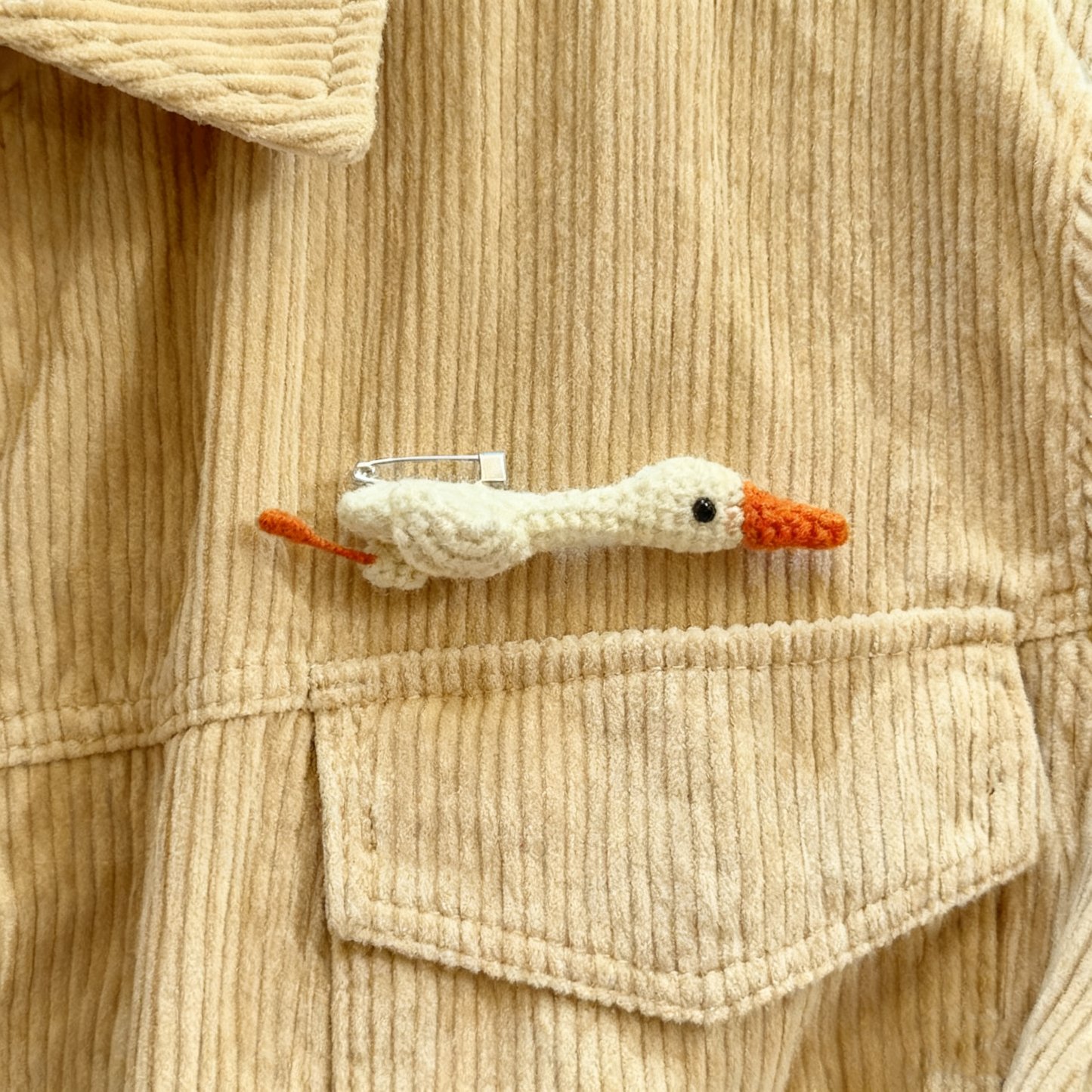 Crochet Duck Goose Brooch Pin