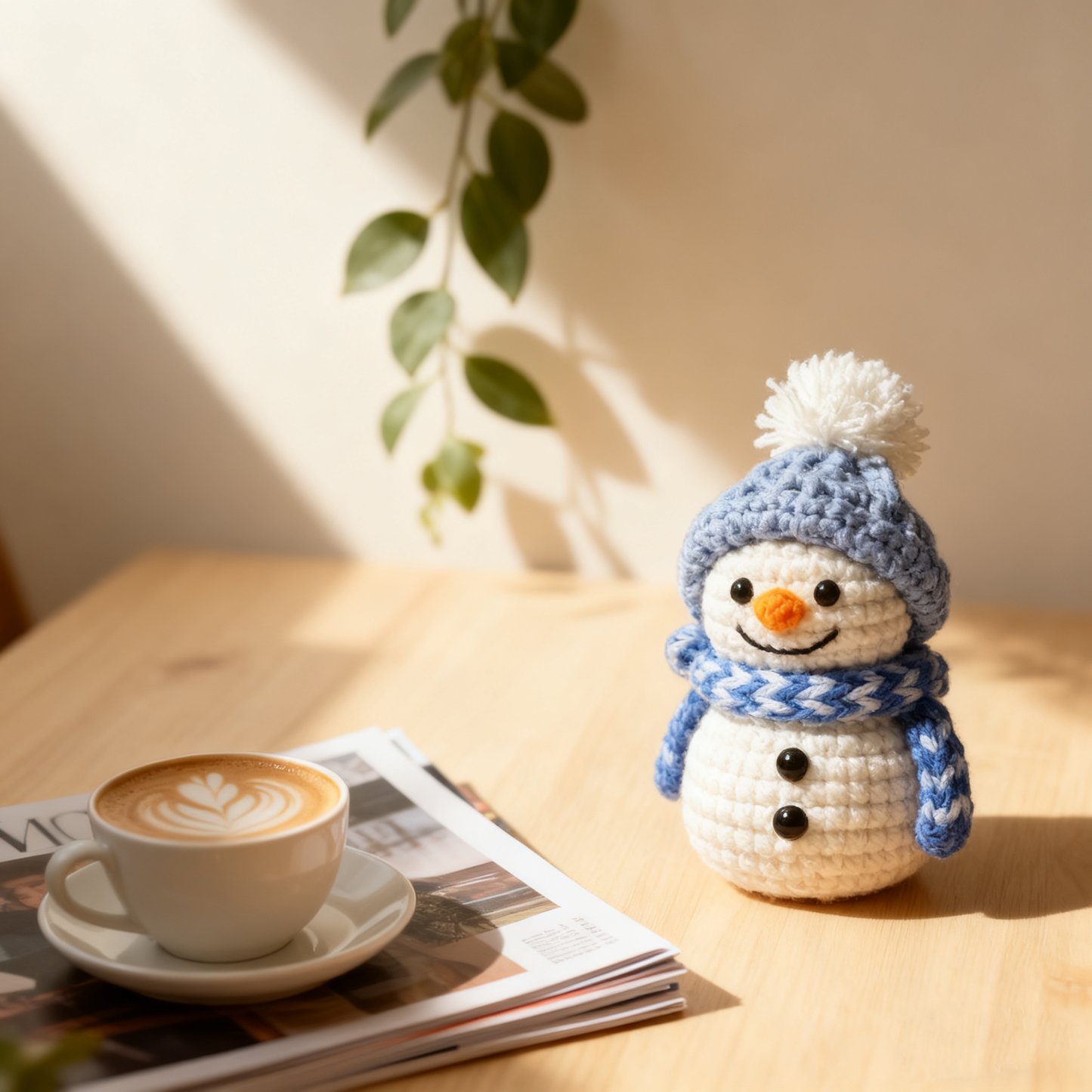 Crochet Snowman DIY Kit Holiday Plush Decoration