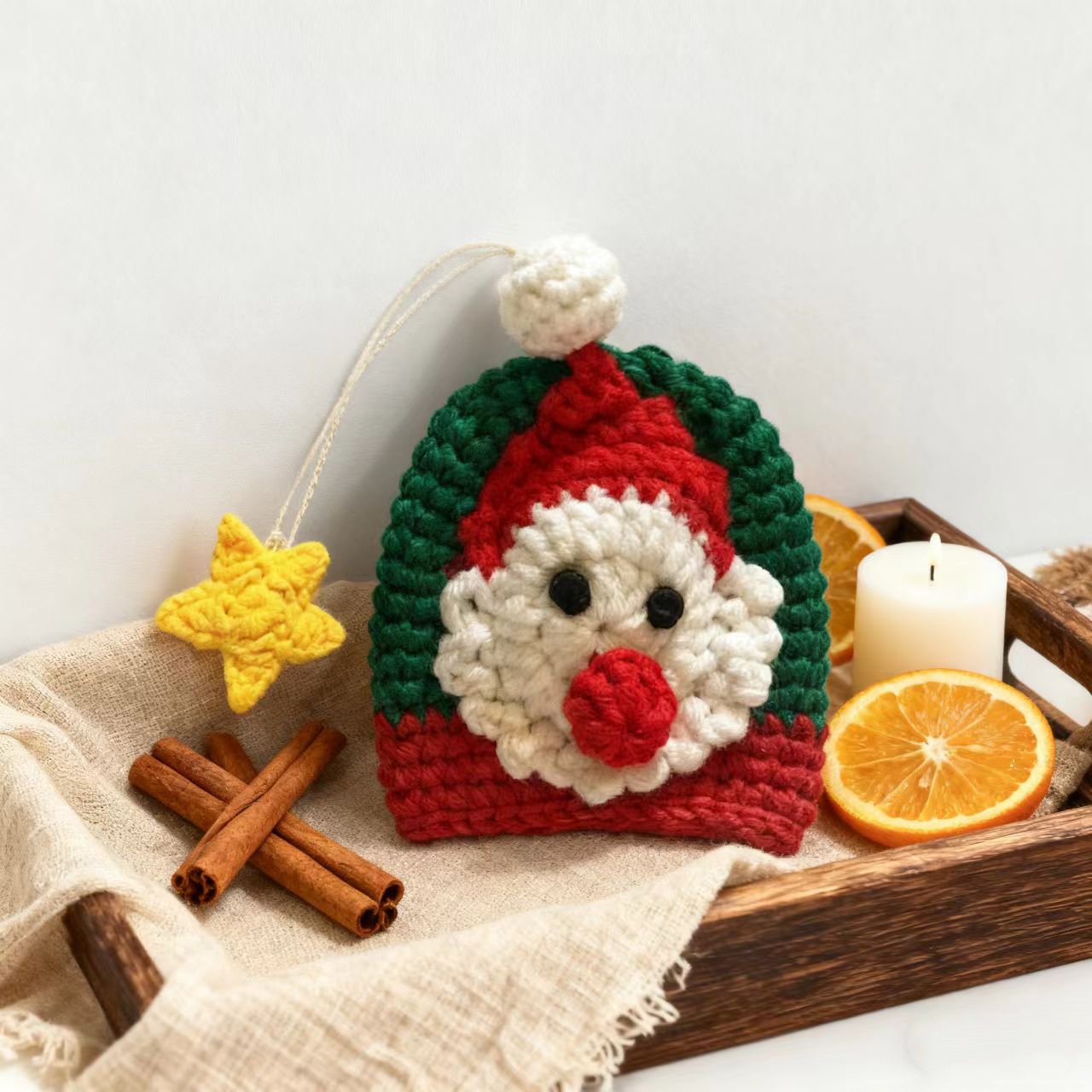Crochet Santa Keychain Christmas Charm