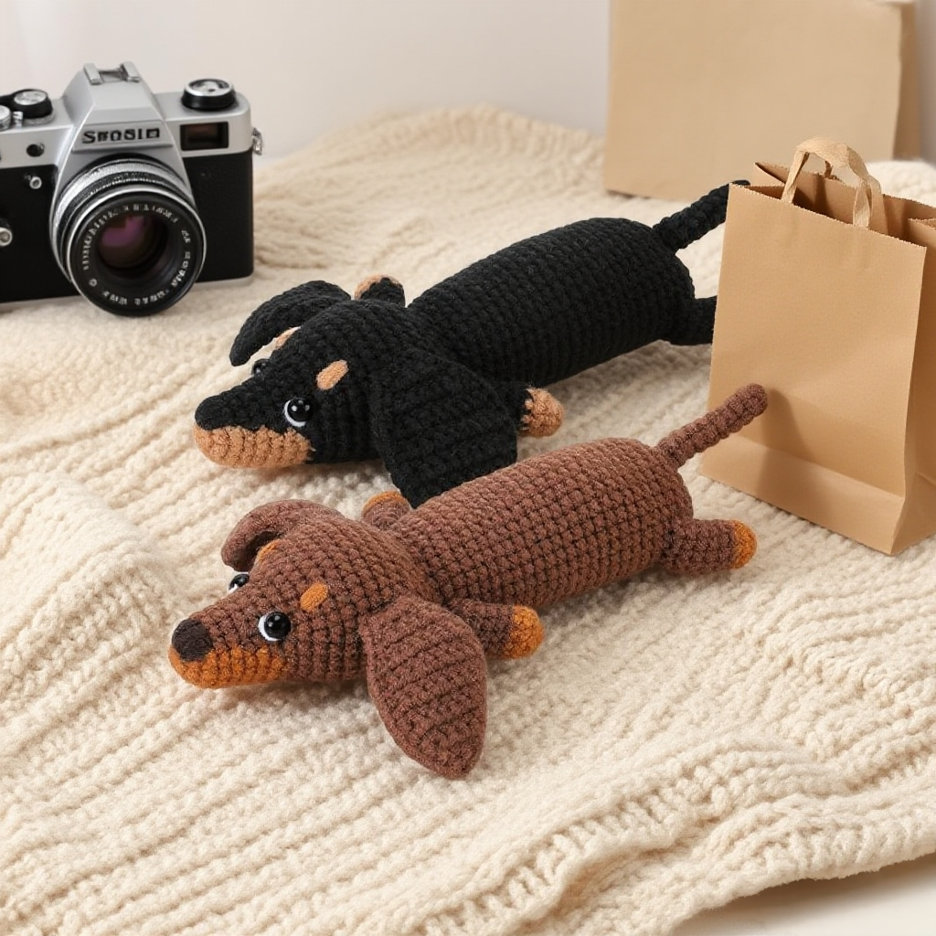 Crochet Dachshund Doll Kit Cute Animal Toy