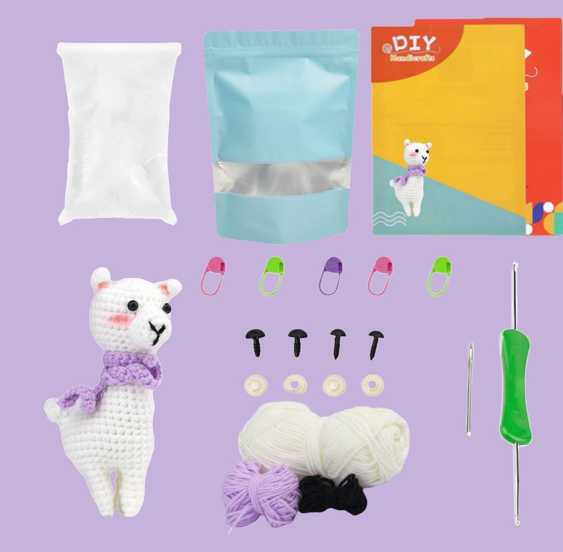 Crochet Alpaca Doll Kit Cute Beginner Starter Pack