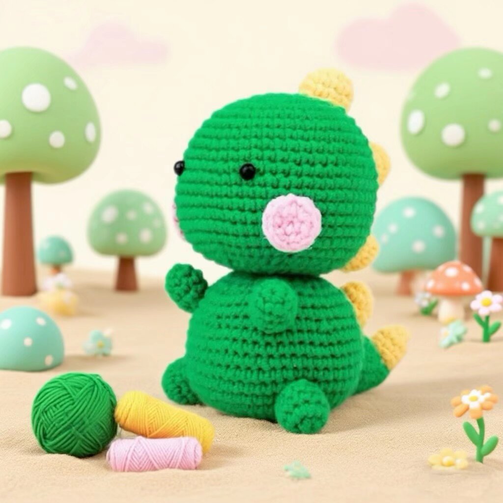 Crochet Dinosaur Animal Kit Soothing Amigurumi Craft