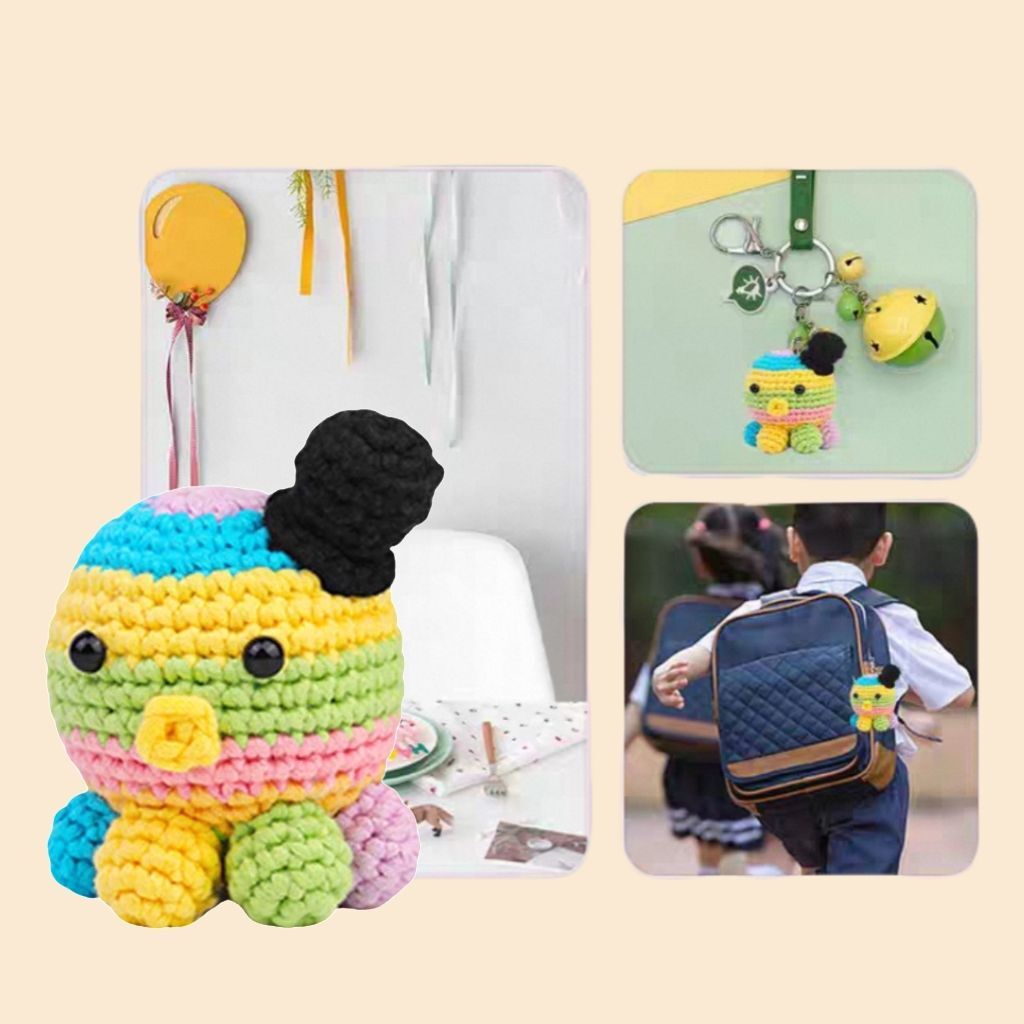 Crochet Octopus Doll Kit Colorful Amigurumi Toy