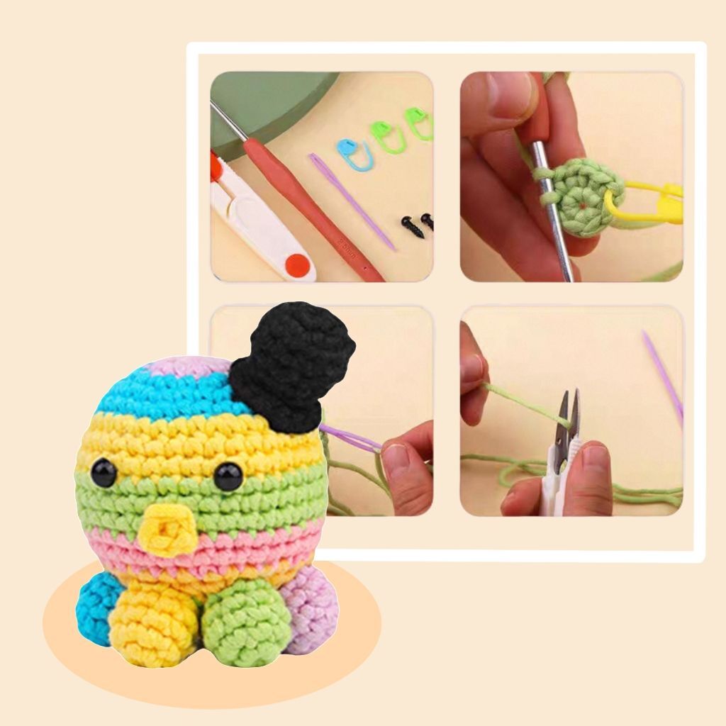 Crochet Octopus Doll Kit Colorful Amigurumi Toy