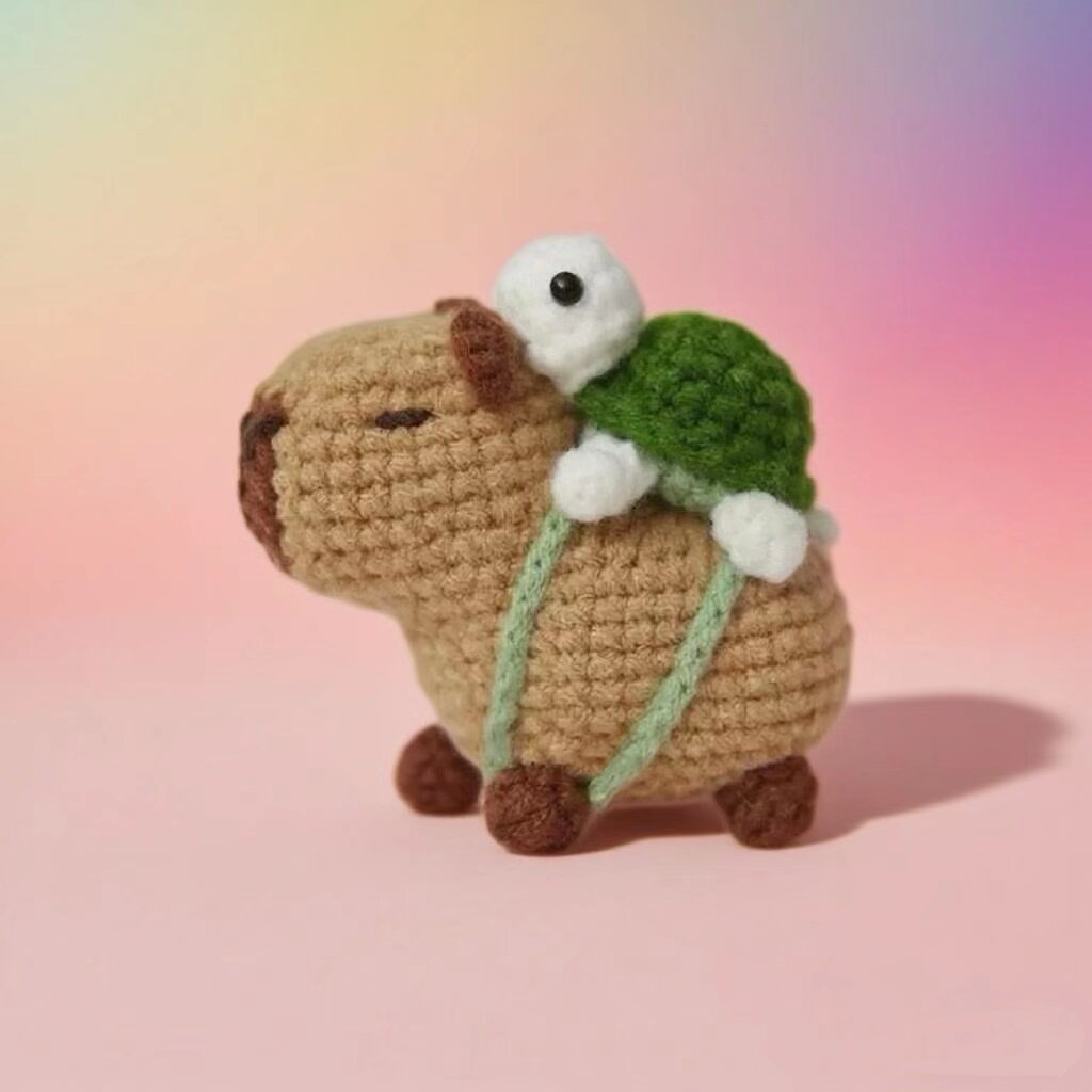 Crochet Capybara Turtle Doll Kit Cute Animal Pair