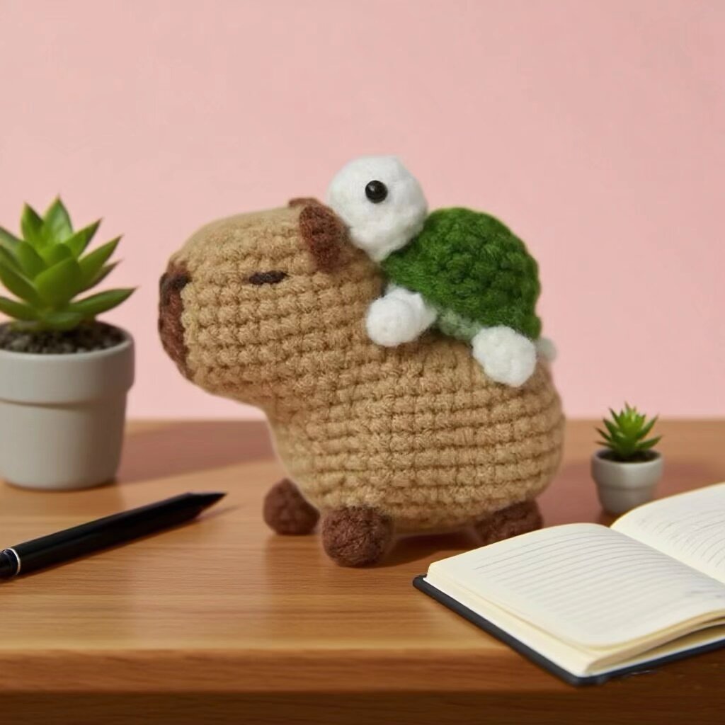 Crochet Capybara Turtle Doll Kit Cute Animal Pair